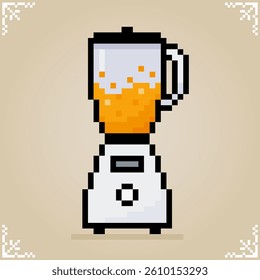 Electric blender in 8 bit pixel art for game asset or cross stitch pattern