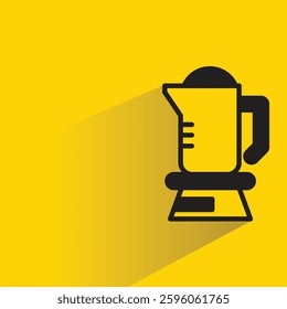 electric blender icon on shadow yellow background