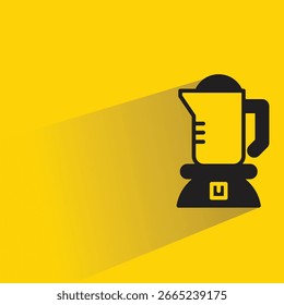 electric blender icon with shadow on yellow background