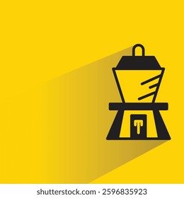 electric blender icon with shadow yellow background
