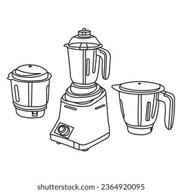 Electric blender. Kitchen appliances vector illustration isolated on a white background