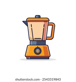 Electric blender with line isolated flat vector llustration on white background