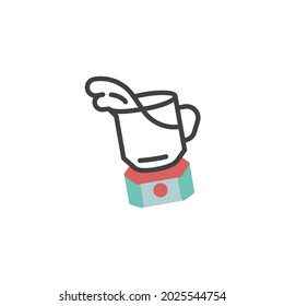 Mezclador eléctrico mezclando icono plano, signo vectorial, pictograma colorido de mezclador suave aislado en blanco. Símbolo, ilustración del logotipo. Diseño de estilo plano