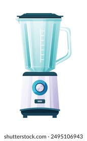 Electric blender with transparent jar. Vector illustration isolated on white background