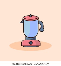 Electric blender vector illustration designed in simple flat cartoon style isolated. Single electric blender icon with color fill and outline.