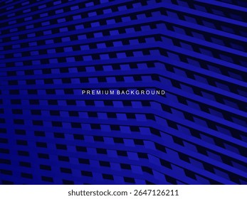 Um fundo azul elétrico com um arranjo de linhas geométricas diagonais que cria a ilusão de profundidade 3D, ideal para projetos de design que exigem uma sensação moderna e dinâmica.