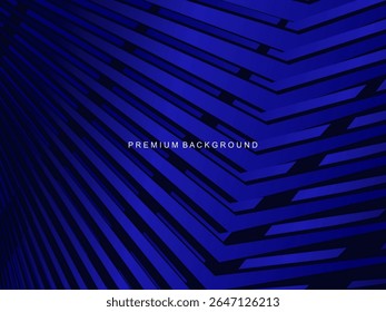 Um fundo azul elétrico com um arranjo de linhas geométricas diagonais que cria a ilusão de profundidade 3D, ideal para projetos de design que exigem uma sensação moderna e dinâmica.