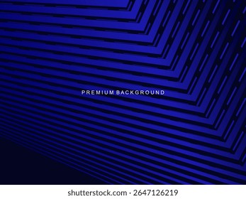 Um fundo azul elétrico com um arranjo de linhas geométricas diagonais que cria a ilusão de profundidade 3D, ideal para projetos de design que exigem uma sensação moderna e dinâmica.