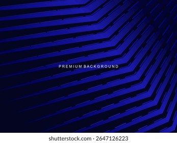 Um fundo azul elétrico com um arranjo de linhas geométricas diagonais que cria a ilusão de profundidade 3D, ideal para projetos de design que exigem uma sensação moderna e dinâmica.