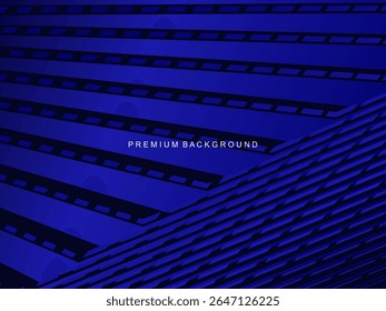 Um fundo azul elétrico com um arranjo de linhas geométricas diagonais que cria a ilusão de profundidade 3D, ideal para projetos de design que exigem uma sensação moderna e dinâmica.