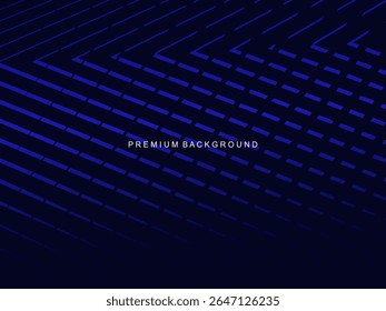 Um fundo azul elétrico com um arranjo de linhas geométricas diagonais que cria a ilusão de profundidade 3D, ideal para projetos de design que exigem uma sensação moderna e dinâmica.