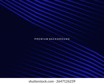 Um fundo azul elétrico com um arranjo de linhas geométricas diagonais que cria a ilusão de profundidade 3D, ideal para projetos de design que exigem uma sensação moderna e dinâmica.