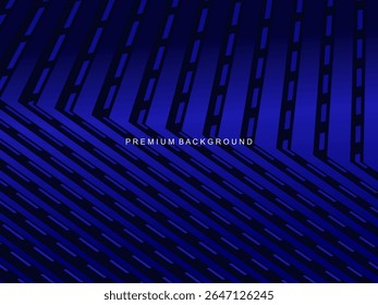 Um fundo azul elétrico com um arranjo de linhas geométricas diagonais que cria a ilusão de profundidade 3D, ideal para projetos de design que exigem uma sensação moderna e dinâmica.