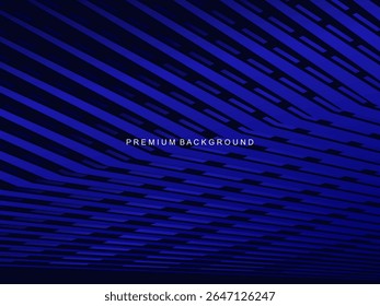 Um fundo azul elétrico com um arranjo de linhas geométricas diagonais que cria a ilusão de profundidade 3D, ideal para projetos de design que exigem uma sensação moderna e dinâmica.