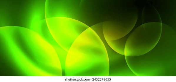 An electric blue background with glowing circles resembling water droplets, inspired by the symmetry of terrestrial plant patterns. A grassy design that mimics nature with a touch of art and graphics