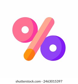An electric blue circle sticker featuring a percent sign symbol