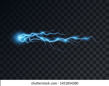 Electric blue discharge, flash, transparent glow. Vector design element on isolated background.