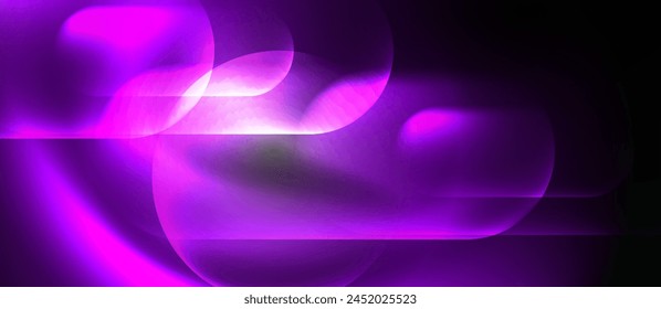 An electric blue light beam is illuminating a dark background, creating a striking contrast with the purple gas swirling around in a mesmerizing pattern