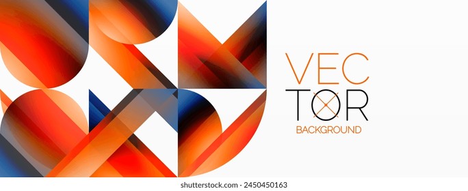 An electric blue, orange, and white geometric background featuring circles and triangles. This vibrant pattern is a bold statement for any brand or art project