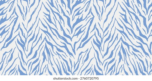 Electric blue and white zebra seamless pattern for cruise collection and resort wear