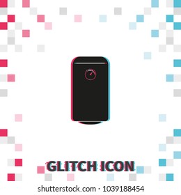 Electric boiler  glitch effect vector icon.