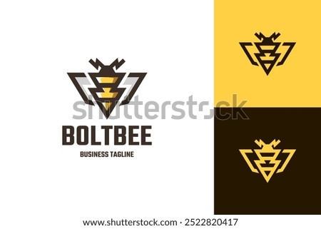 electric bolt bee logo vector