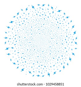 Electric Bolt fireworks spheric cluster. Object pattern done from random electric bolt symbols as fireworks cluster. Vector illustration style is flat iconic symbols.