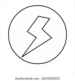 Icon-Vektorgrafik des elektrischen Bolzens | Blitzenergiesymbol

