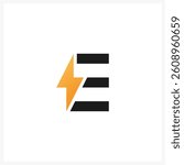 Electric Bolt Letter E Logo Design