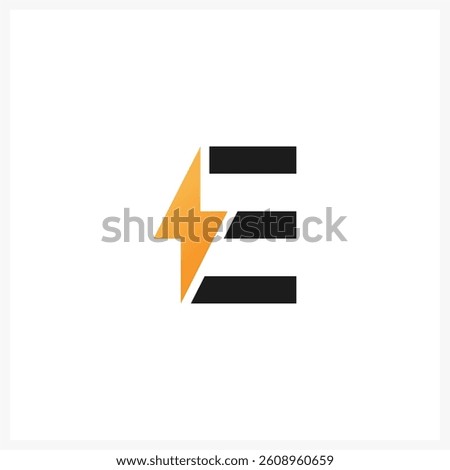 Electric Bolt Letter E Logo Design