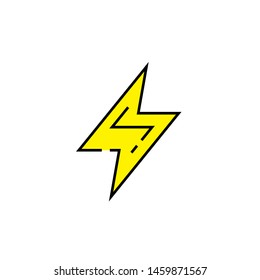 Electric bolt line icon. Electricity symbol. Yellow electrical charge sign. Vector illustration.