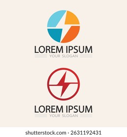 Electric Bolt Logo Design with Dynamic Power Lines and High Voltage Symbol for Modern Branding

