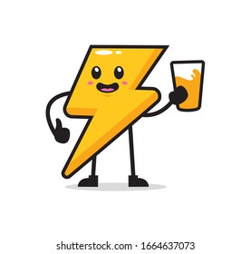 Electric bolt mascot character design