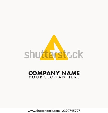 Electric bolt sign with delta triangle logo design template on isolated background.