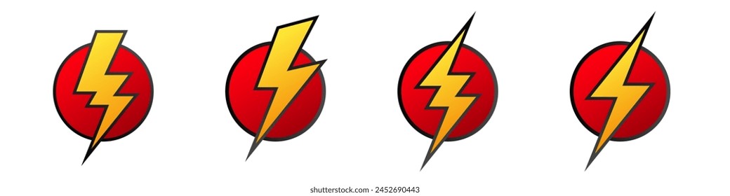 Electric Bolt und Thunder Energie Icon Vektorgrafik