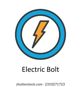 Electric Bolt Vector Fill outline Icon Design illustration. User interface Symbol on White background EPS 10 File