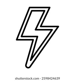 Electric Bolt Vector Line Icon Design