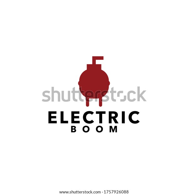 Electric bomb modern logo, boom illustration,\
electricity symbol.