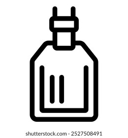 Electric bottle warmer is warming baby bottle with steam coming out icon vector. Outline sign. Isolated contour symbol illustration