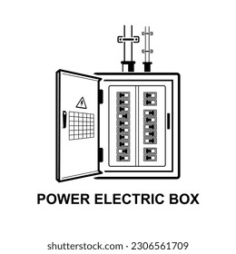 Electric box icon. Circuit breaker board isolated on background vector illustration.