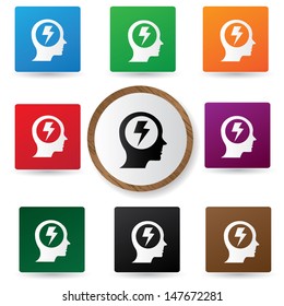 Electric brain sign,vector