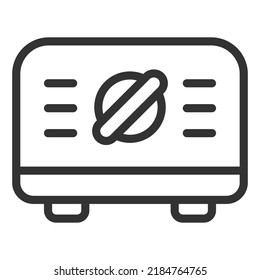 Toaster für elektrisches Brot - Symbol, Illustration auf weißem Hintergrund, Skizze