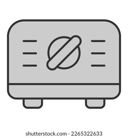 Electric bread toaster  - icon, illustration on white background, grey style