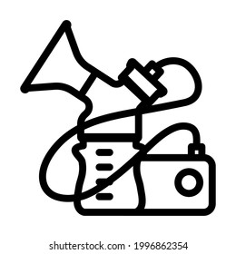 Icono de la Bomba Eléctrica de Mama. Diseño de contorno negrita con ancho de trazo editable. Ilustración vectorial.