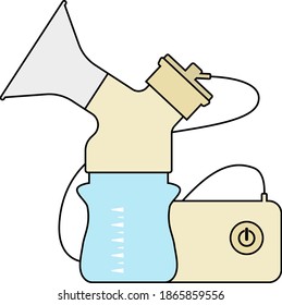 Icono de la Bomba Eléctrica de Mama. Esquema Editable Con Diseño De Relleno De Color. Ilustración vectorial.