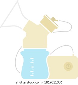 Electric Breast Pump Icon. Flat Color Design. Vector Illustration.
