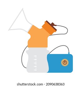 Electric Breast Pump Icon. Flat Color Design. Vector Illustration.