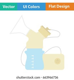 Electric breast pump icon. Flat color design. Vector illustration.