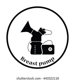 Electric breast pump icon. Thin circle design. Vector illustration.