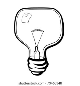 Electric bulb. A children's sketch of a bulb